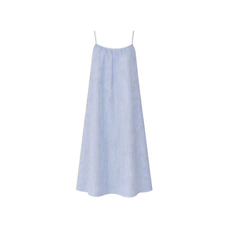 Catherine strap dress Black Colour, light blue
