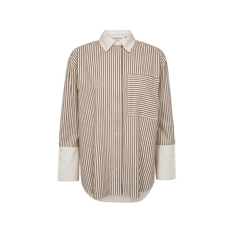 Avara stripe shirt Co'Couture, bone/brown