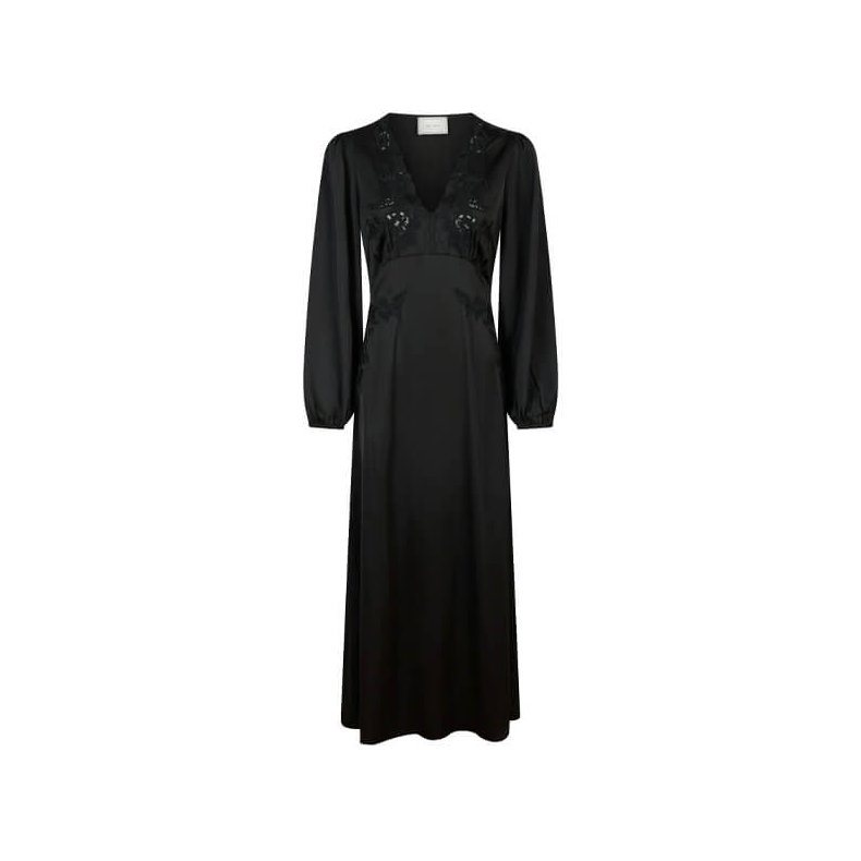 Coco soft satin dress Neo Noir, black