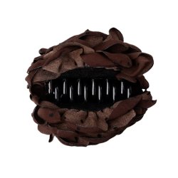 Villa mega flower hair claw Black Colour coffee w. dots