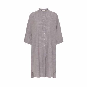 Seoul 2/4 long shirt Frau, coffee quartz stripe