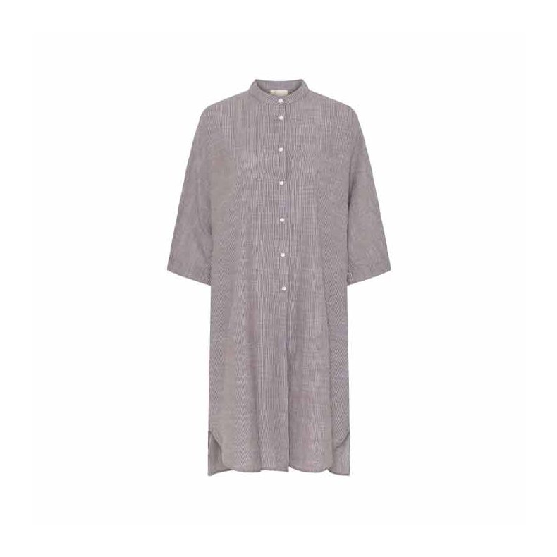 Seoul 2/4 long shirt Frau, coffee quartz stripe