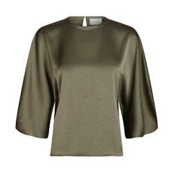 Liora heavy sateen Blouse, cold army