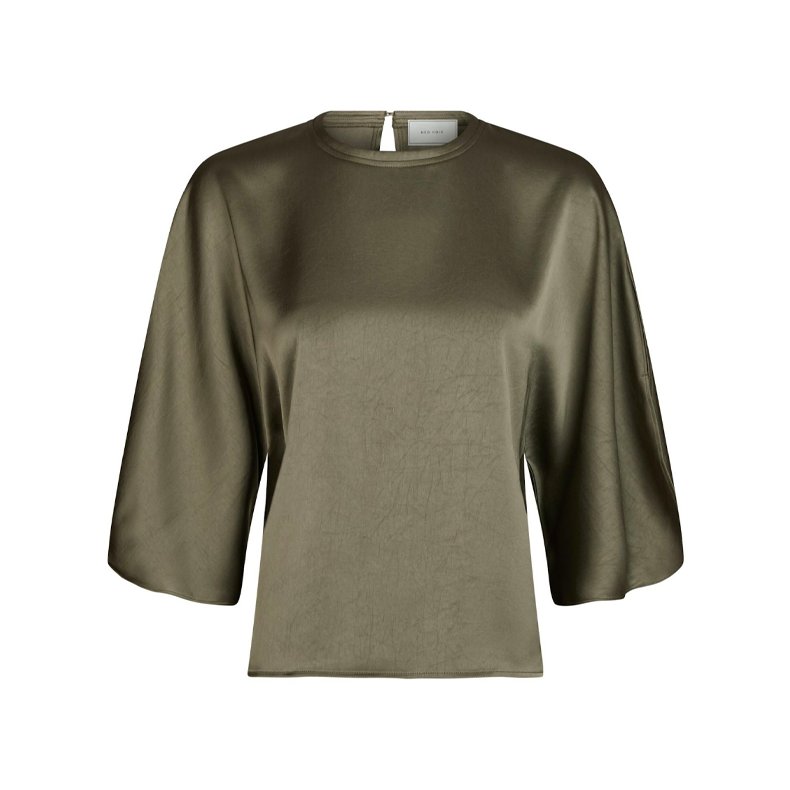 Liora heavy sateen Blouse, cold army