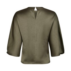 Liora heavy sateen Blouse, cold army