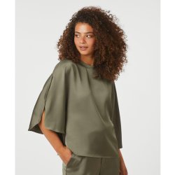 Liora heavy sateen Blouse, cold army