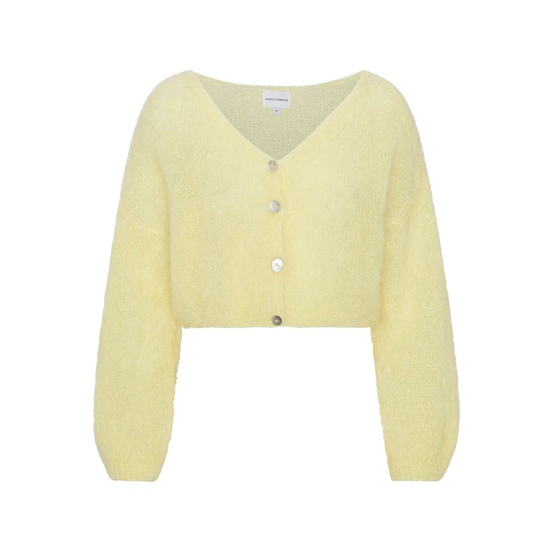 Cornelia cropped knit cardigan American Dreams, light yellow