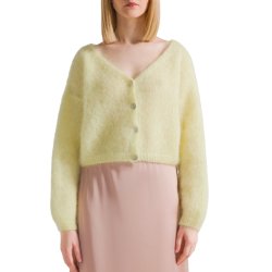 Cornelia cropped knit cardigan American Dreams, light yellow