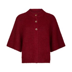 Benuta fluffy knit cardigan Neo Noir, dark red