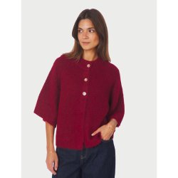 Benuta fluffy knit cardigan Neo Noir, dark red
