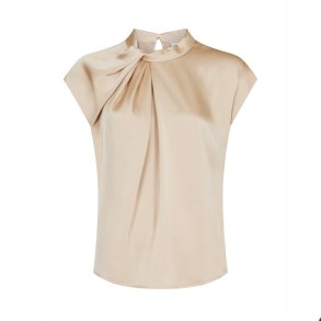 Fleur drapy satin blouse Neo Noir, dark sand
