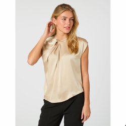 Fleur drapy satin blouse Neo Noir, dark sand