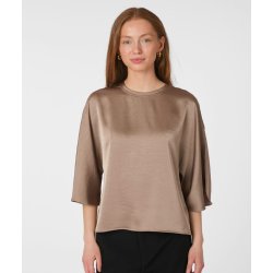 Liora heavy sateen Blouse, dark taupe