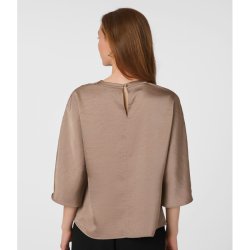 Liora heavy sateen Blouse, dark taupe