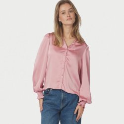Delsie drapy sateen blouse Neo Noir, light pink