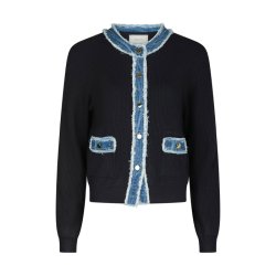 Zelma knit denim cardigan Neo Noir, navy