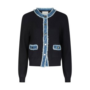 Zelma knit denim cardigan Neo Noir, navy