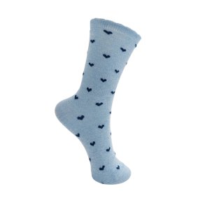 Dottie sock Black Colour, sky blue