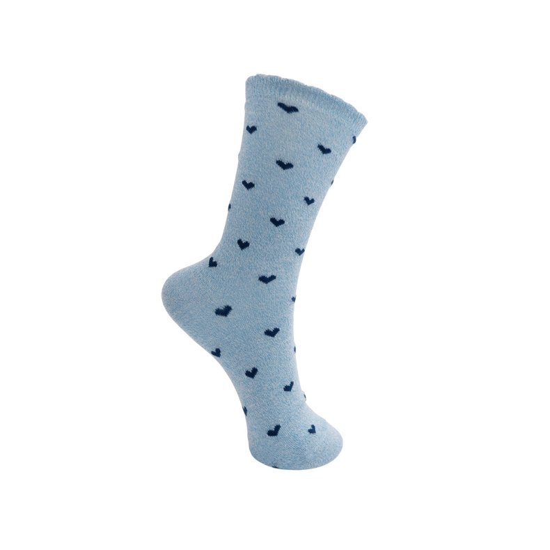 Dottie sock Black Colour, sky blue