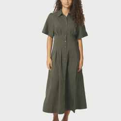 Neo Noir Baia poplin dress, army