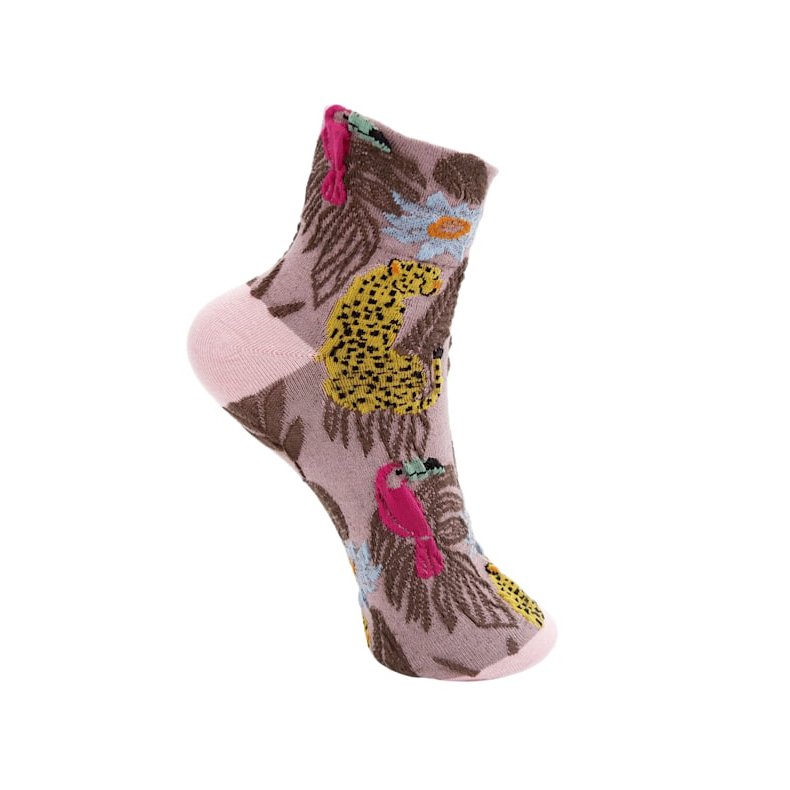 Bcelke animal sock Black Colour, dust rose