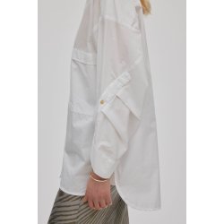 Susan poplin twist cuff os shirt Rabens Saloner, asphalt