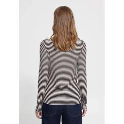 Cella ls long sleeve t-shirt ICHI, chocolate tort/cloud dancer