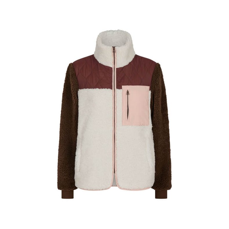 Eagle contrast teddy jacket Neo Noir, burgundy