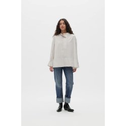 Smea poplin flared shirt Rabens Saloner, white