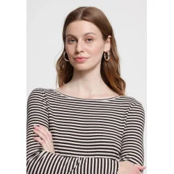 Cella ls long sleeve t-shirt ICHI, chocolate tort/cloud dancer