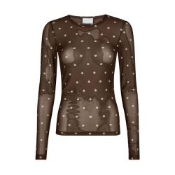 Ella dot blouse Neo Noir, brown
