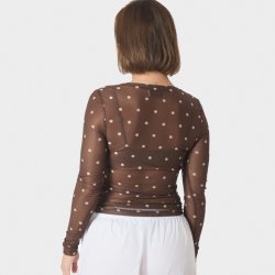 Ella dot blouse Neo Noir, brown