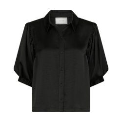 Etta heavy sateen shirt Neo Noir, black