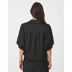 Etta heavy sateen shirt Neo Noir, black