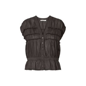 Elenor voile frill top Rabens Saloner, liquorice