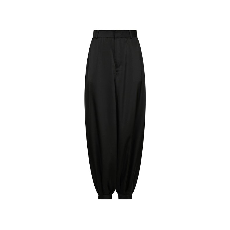 Fayla drape satin balloon pants Neo Noir, black