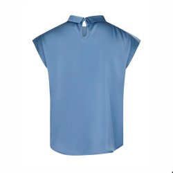 Fleur drapy satin blouse Neo Noir, dusty blue