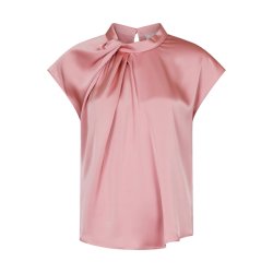 Fleur drapy satin blouse Neo Noir, light pink
