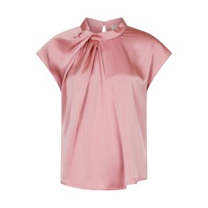 Fleur drapy satin blouse Neo Noir, light pink