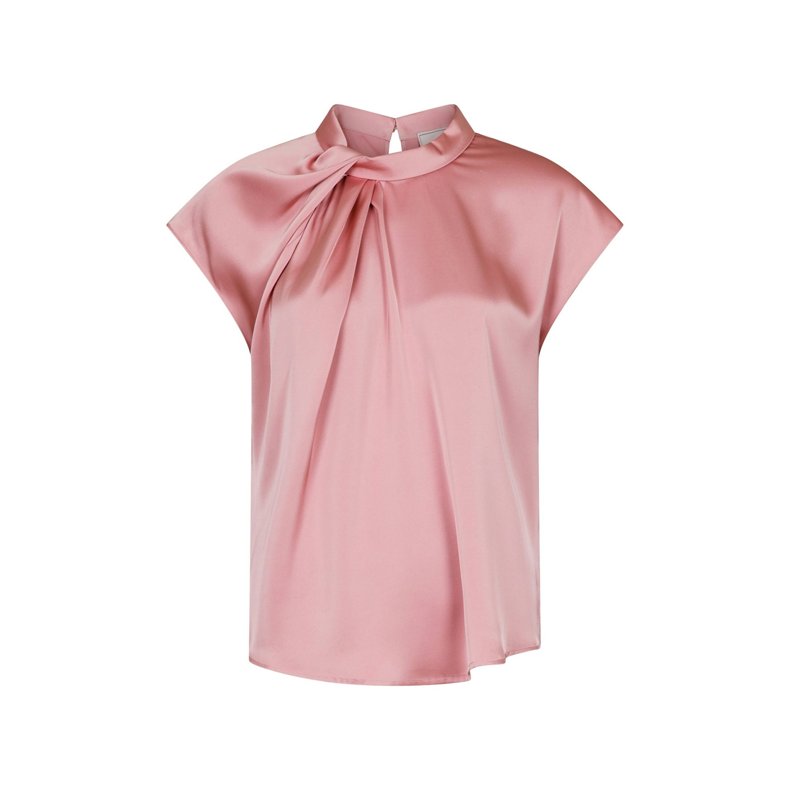 Fleur drapy satin blouse Neo Noir, light pink