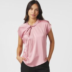 Fleur drapy satin blouse Neo Noir, light pink