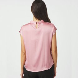 Fleur drapy satin blouse Neo Noir, light pink