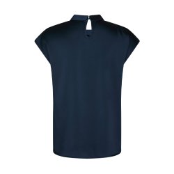 Fleur Drapy Satin Blouse Neo Noir, navy