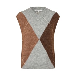 Forca knit vest Second Female, light grey melange 