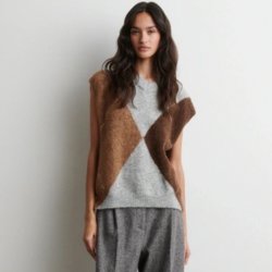 Forca knit vest Second Female, light grey melange 