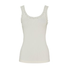 Frida rib top Tim og Simonsen, ivory