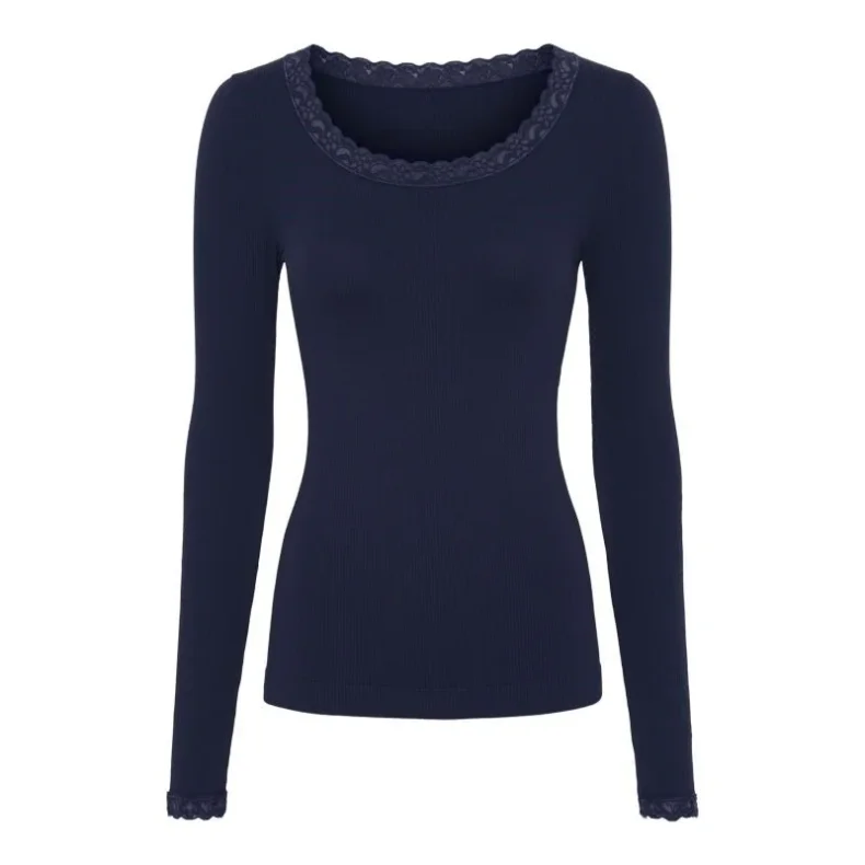 Frida rib top long sleeve Tim &amp; Simonsen, blu