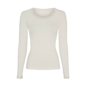 Frida rib top long sleeve Tim og Simonsen, ivory