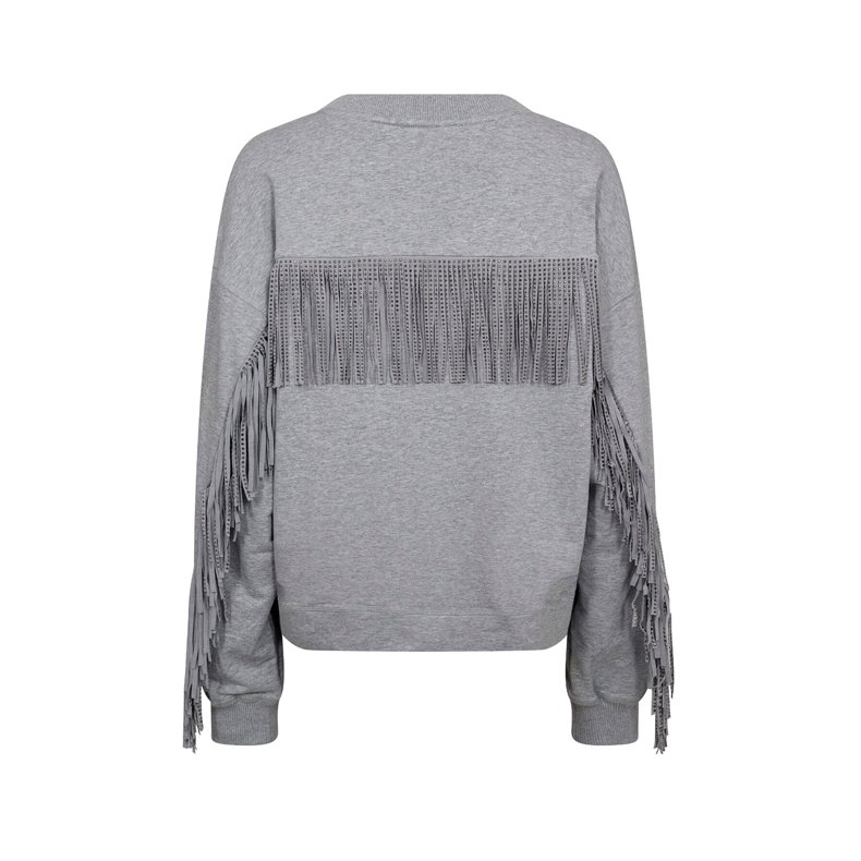 Stud fringe sweat Co'Couture, light grey