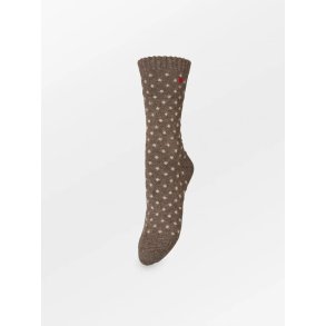 Dotted wola sock Beck S�ndergaard, hot fudge brown